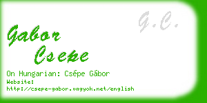 gabor csepe business card